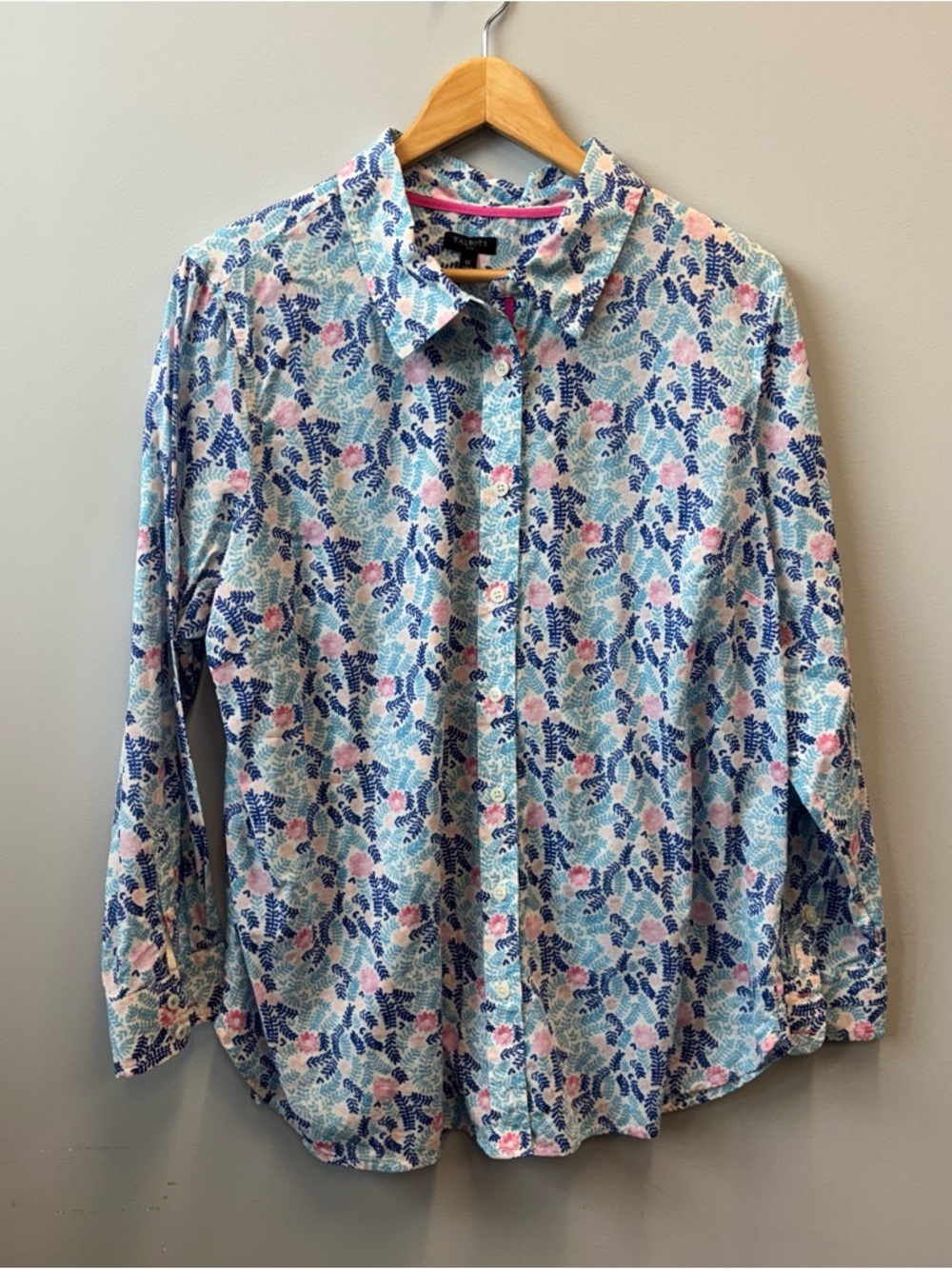 Talbots 1X Floral Button-Down Shirt Lightweight long sleeve